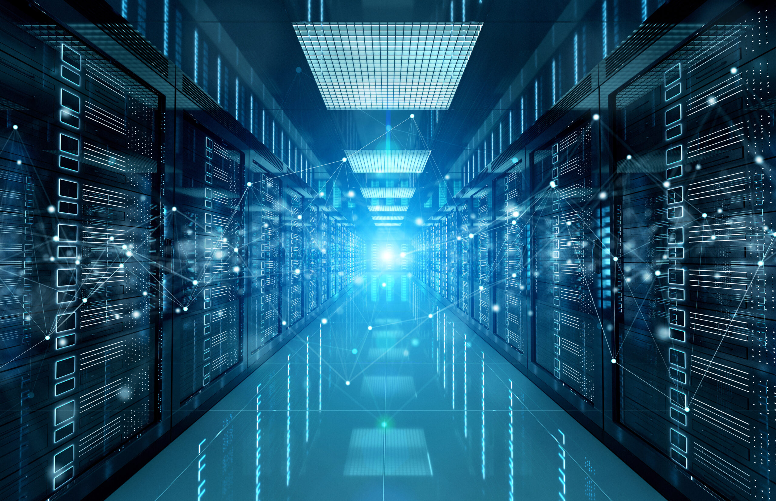 Connection network in servers data center room storage systems